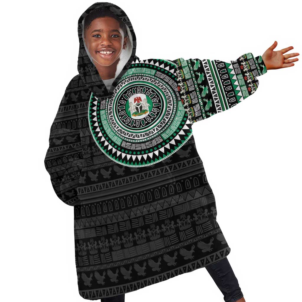 Nigeria African Tribal Pattern Kid Wearable Blanket Hoodie Chest Arm Tattoo