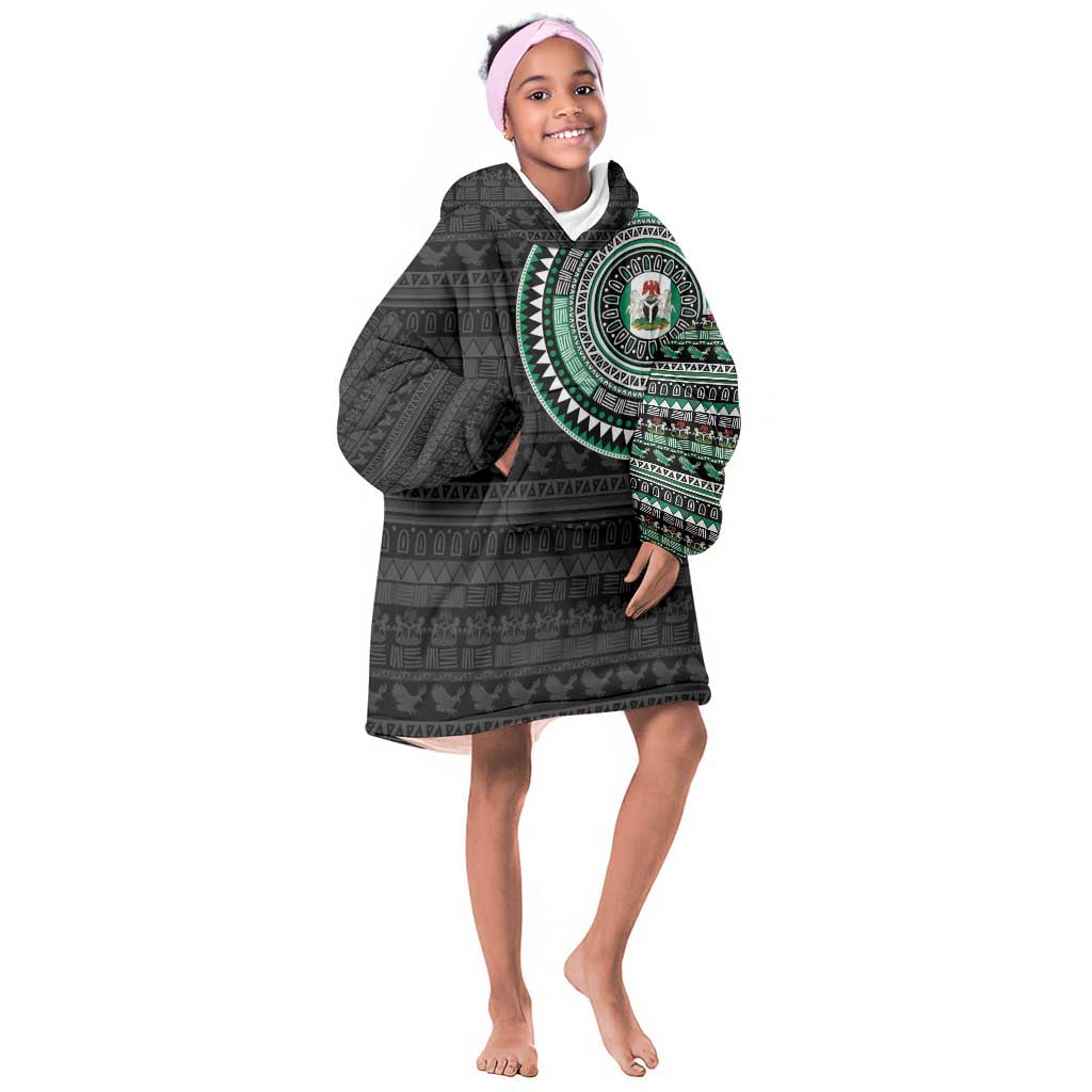Nigeria African Tribal Pattern Kid Wearable Blanket Hoodie Chest Arm Tattoo