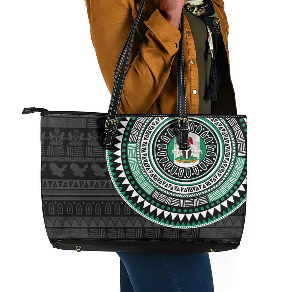 Nigeria African Tribal Pattern Leather Tote Bag Chest Arm Tattoo