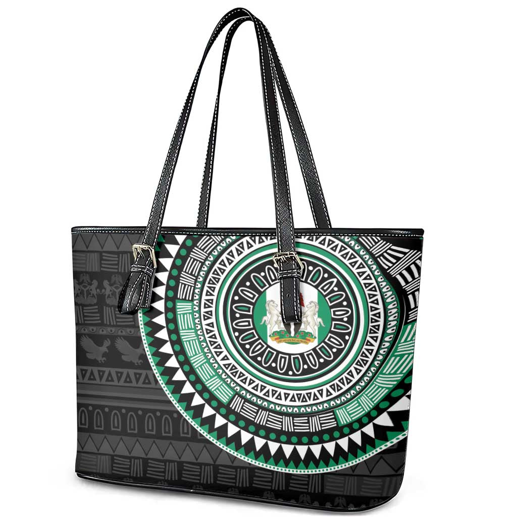 Nigeria African Tribal Pattern Leather Tote Bag Chest Arm Tattoo