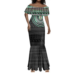 Nigeria African Tribal Pattern Mermaid Dress Chest Arm Tattoo