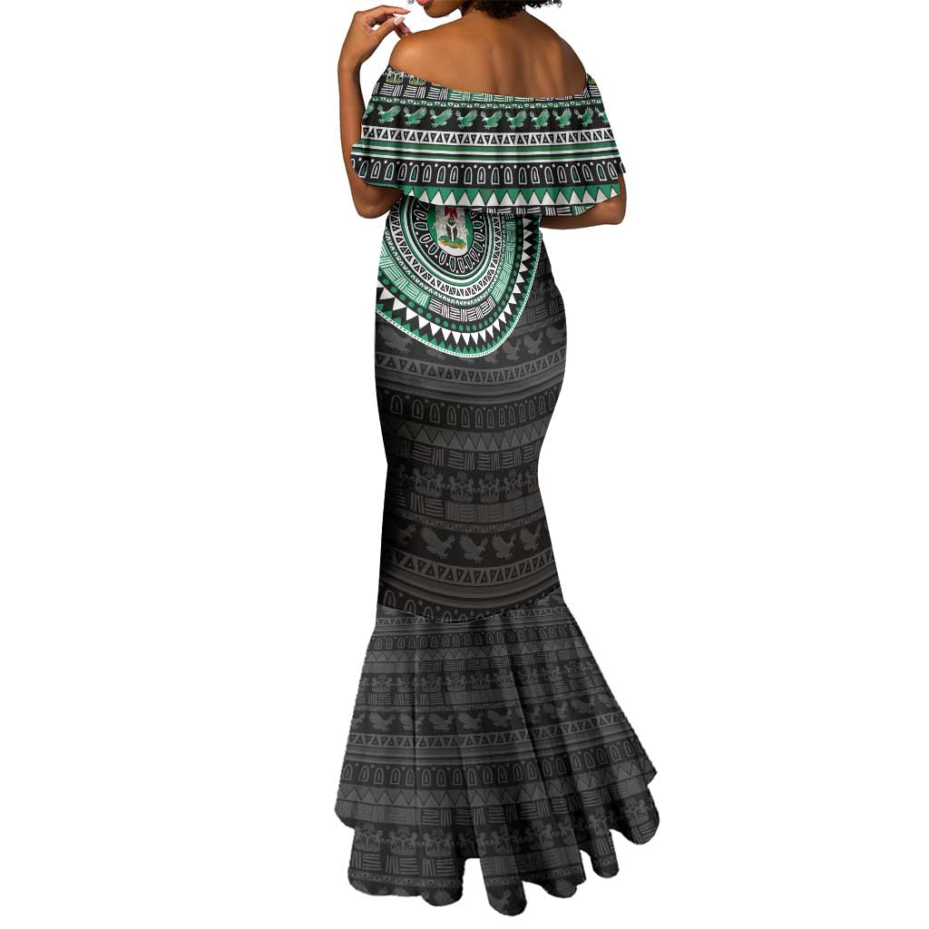 Nigeria African Tribal Pattern Mermaid Dress Chest Arm Tattoo