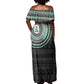 Nigeria African Tribal Pattern Off Shoulder Maxi Dress Chest Arm Tattoo