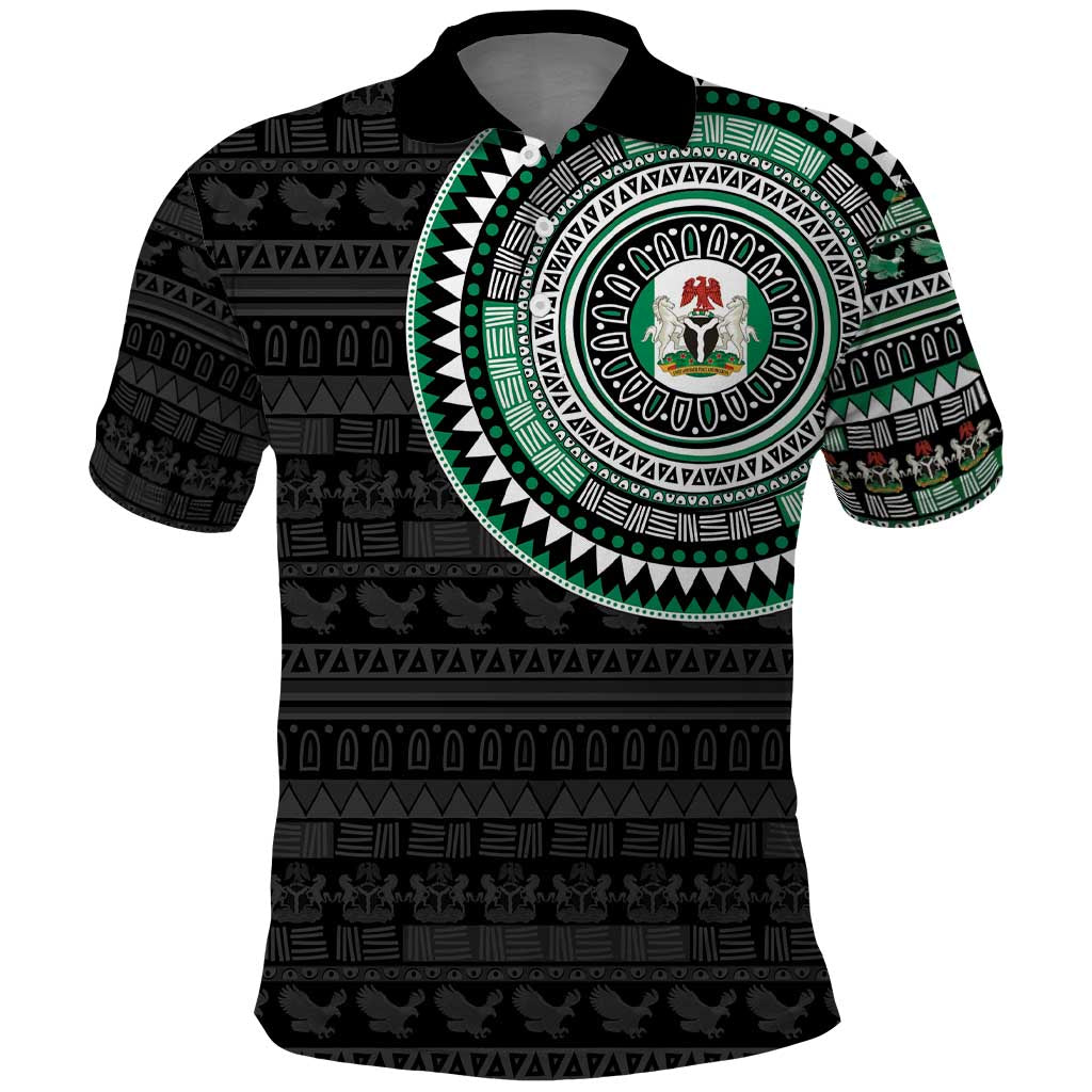 Nigeria African Tribal Pattern Polo Shirt Chest Arm Tattoo