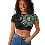 Nigeria African Tribal Pattern Raglan Cropped T shirt Chest Arm Tattoo