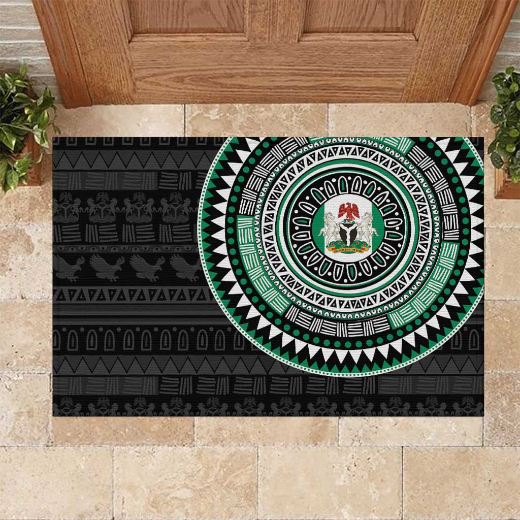 Nigeria African Tribal Pattern Rubber Doormat Chest Arm Tattoo