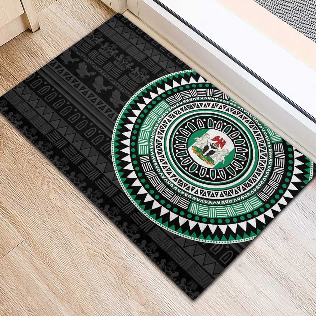Nigeria African Tribal Pattern Rubber Doormat Chest Arm Tattoo