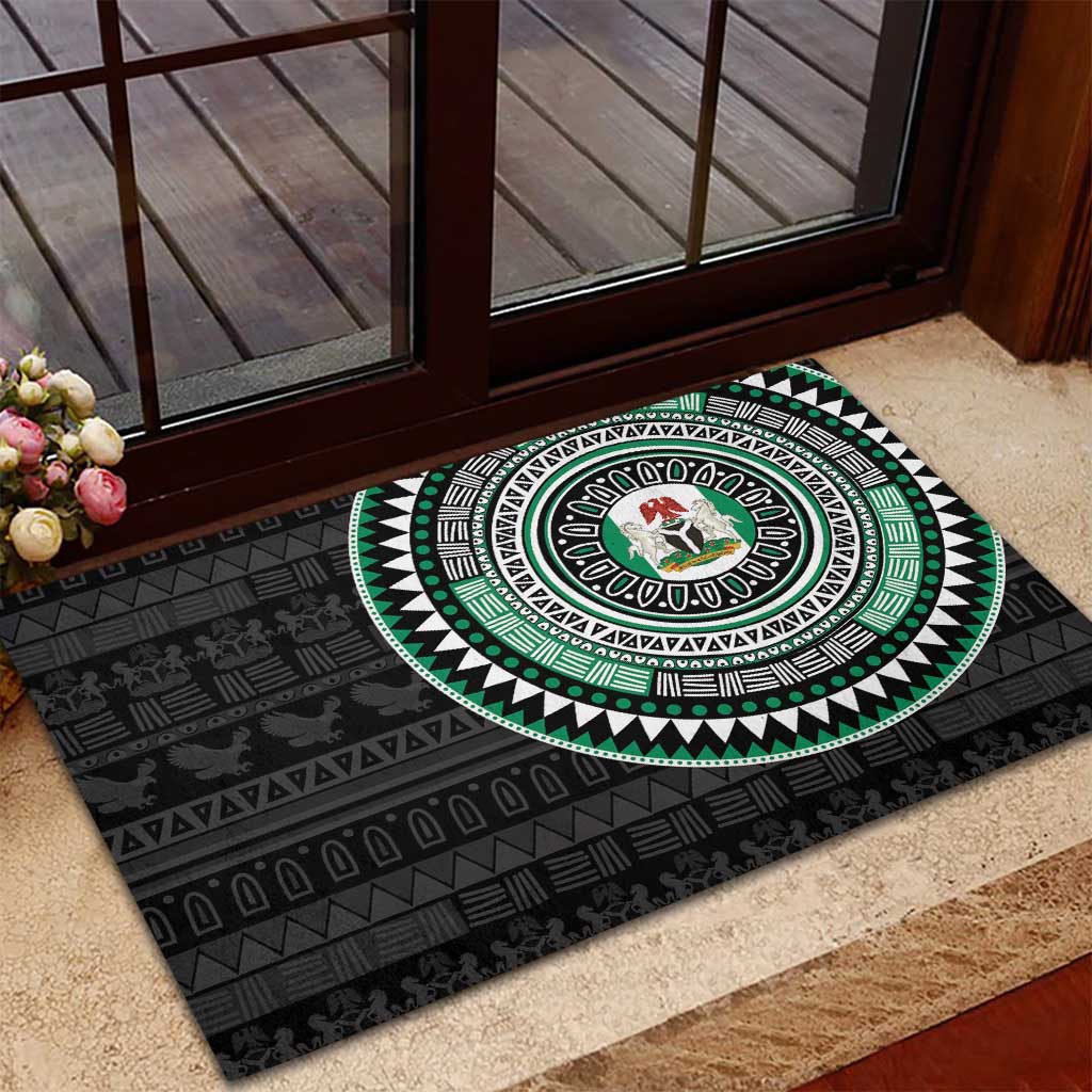 Nigeria African Tribal Pattern Rubber Doormat Chest Arm Tattoo