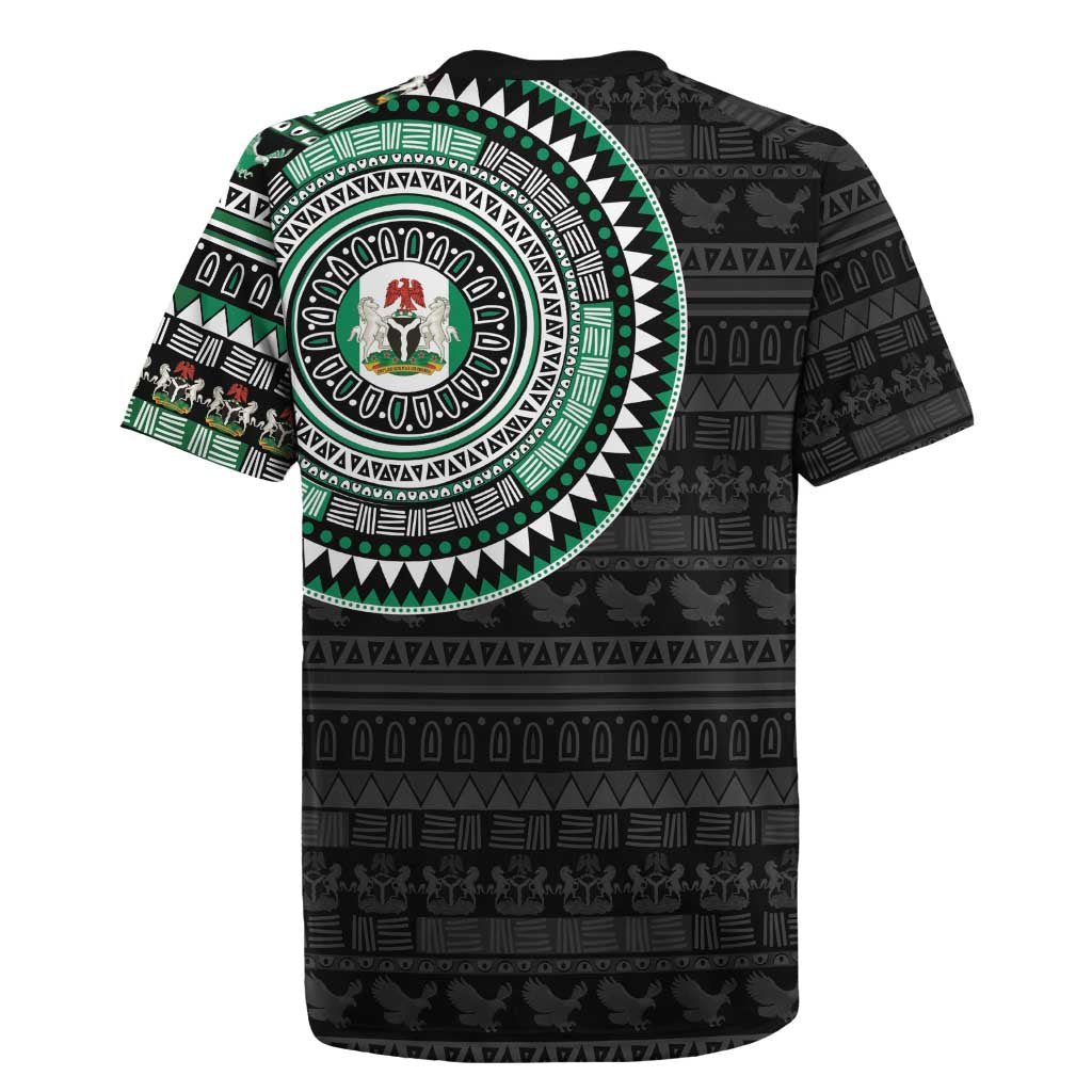 Nigeria African Tribal Pattern Rugby Jersey Chest Arm Tattoo