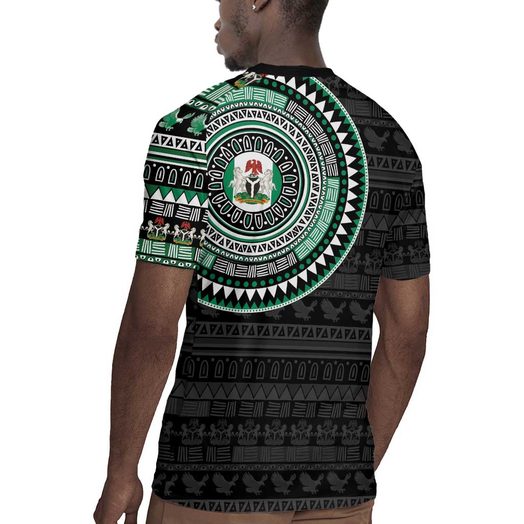 Nigeria African Tribal Pattern Rugby Jersey Chest Arm Tattoo