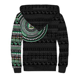 Nigeria African Tribal Pattern Sherpa Hoodie Chest Arm Tattoo