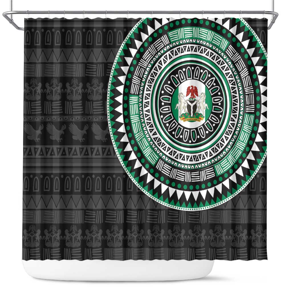 Nigeria African Tribal Pattern Shower Curtain Chest Arm Tattoo