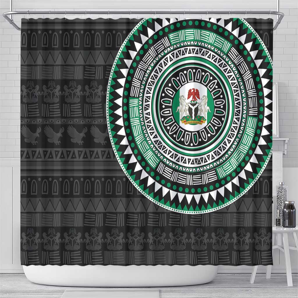 Nigeria African Tribal Pattern Shower Curtain Chest Arm Tattoo