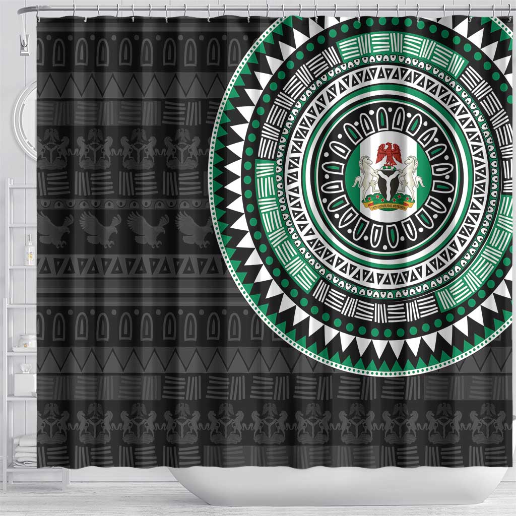 Nigeria African Tribal Pattern Shower Curtain Chest Arm Tattoo