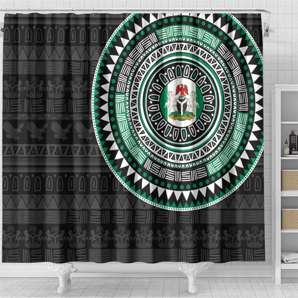 Nigeria African Tribal Pattern Shower Curtain Chest Arm Tattoo