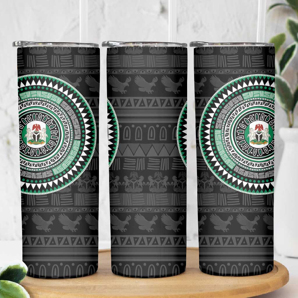 Nigeria African Tribal Pattern Skinny Tumbler Chest Arm Tattoo