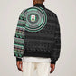 Nigeria African Tribal Pattern Sleeve Zip Bomber Jacket Chest Arm Tattoo