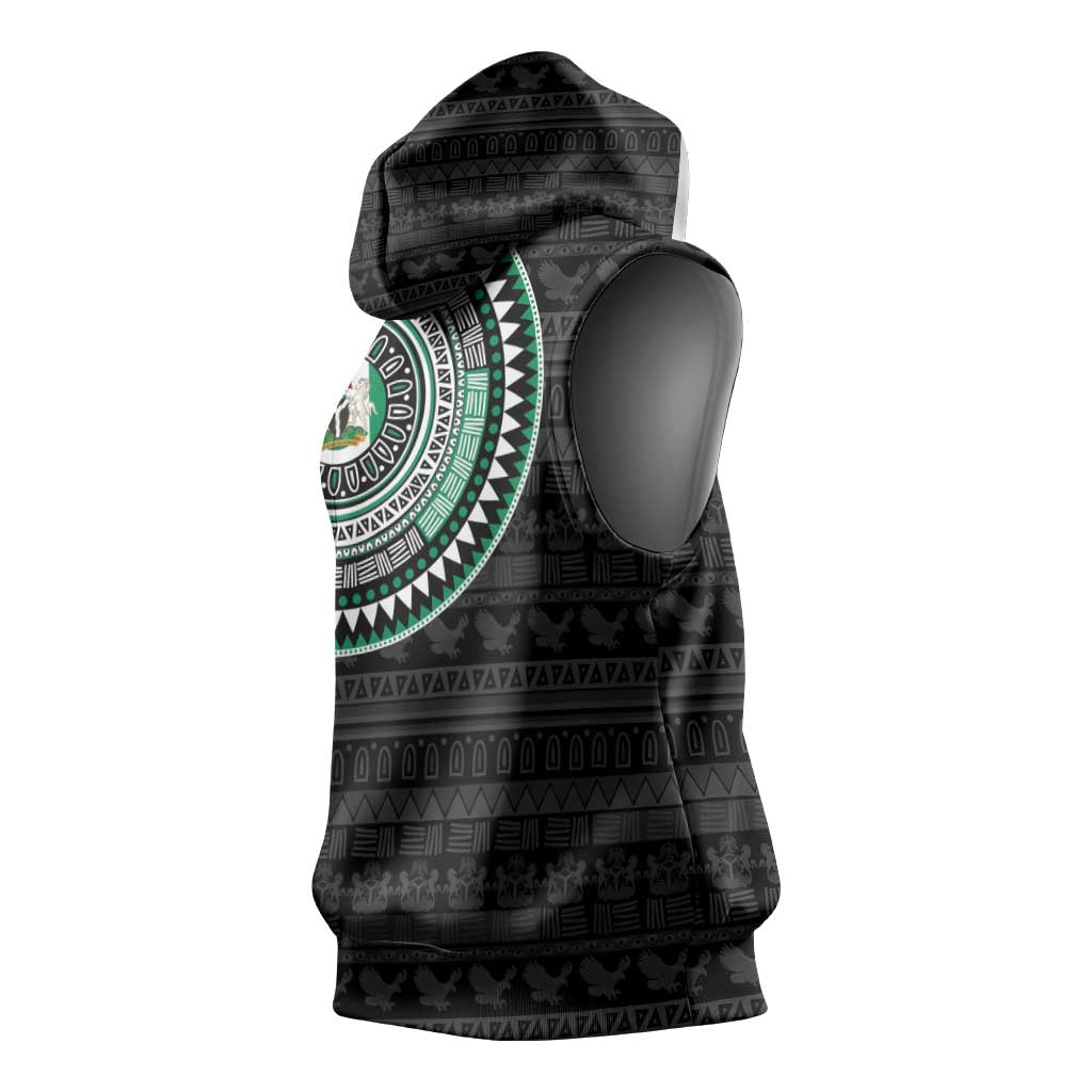 Nigeria African Tribal Pattern Sleeveless Hoodie Chest Arm Tattoo - African Pride