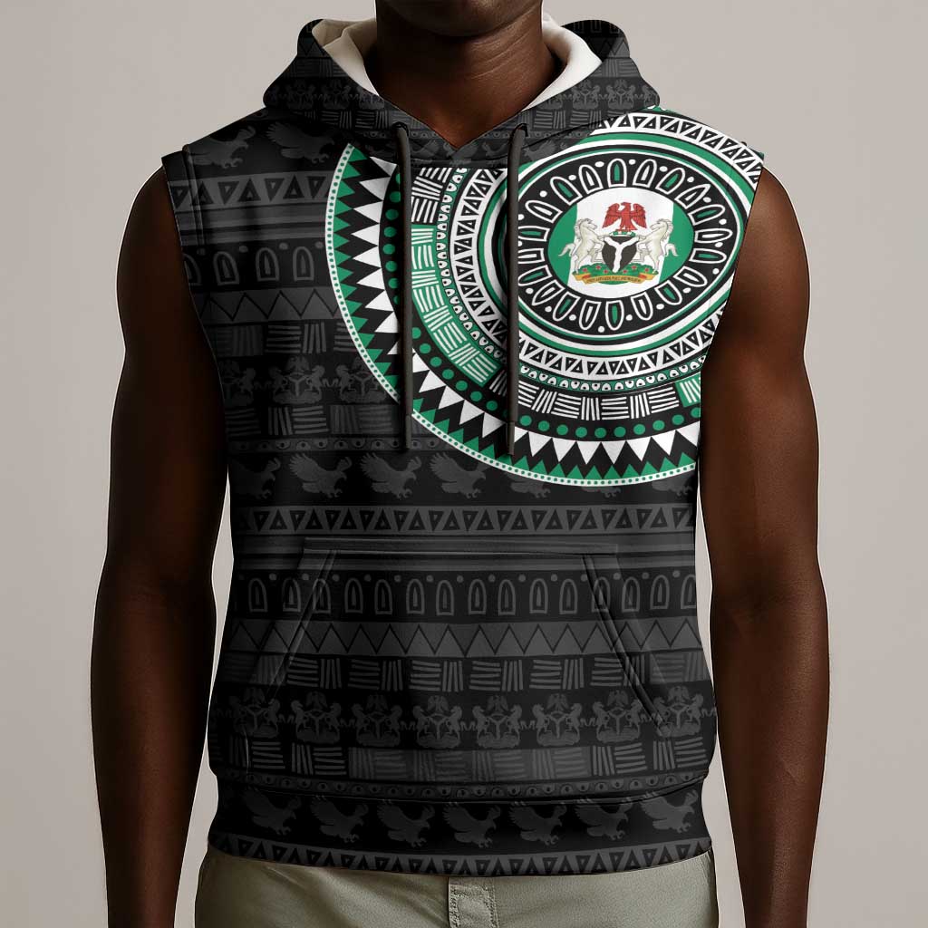 Nigeria African Tribal Pattern Sleeveless Hoodie Chest Arm Tattoo - African Pride