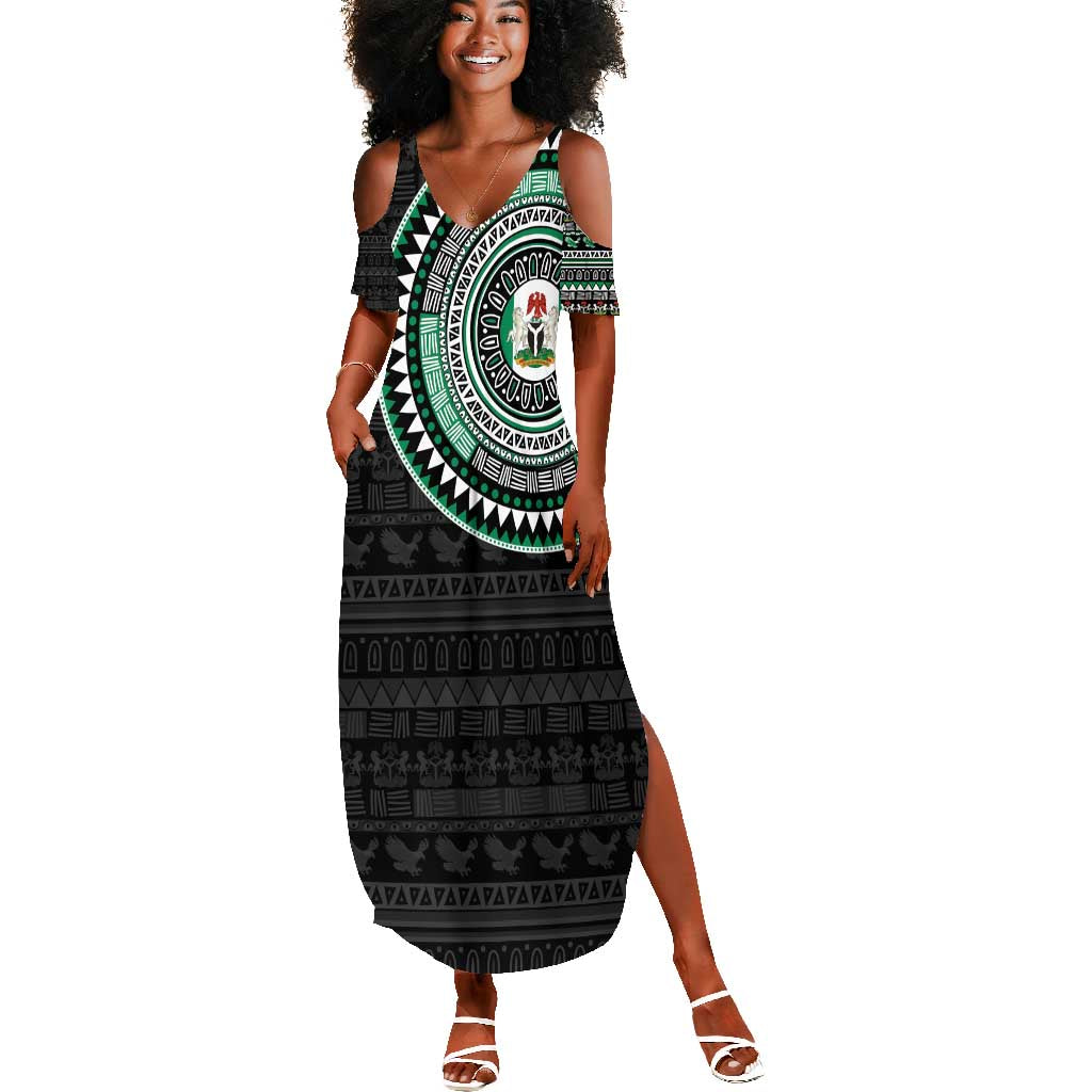 Nigeria African Tribal Pattern Summer Maxi Dress Chest Arm Tattoo