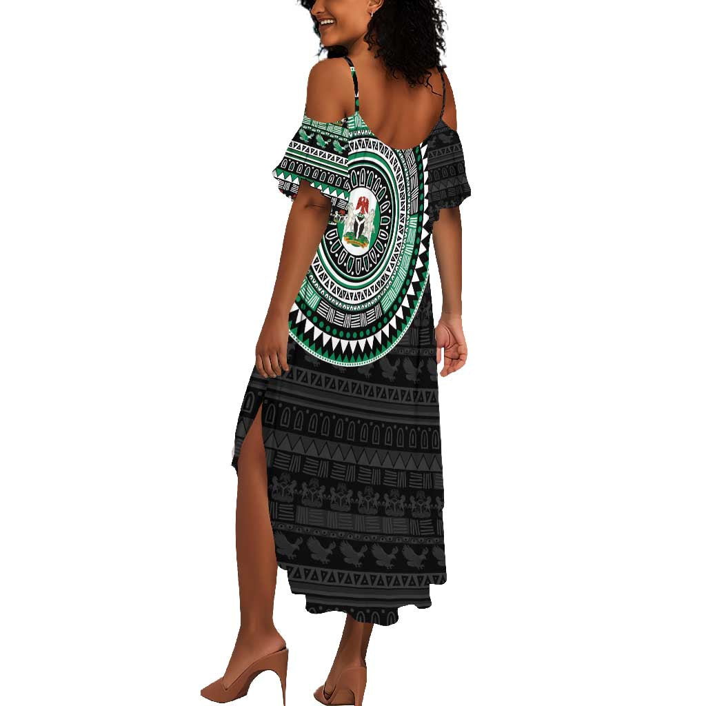 Nigeria African Tribal Pattern Summer Maxi Dress Chest Arm Tattoo