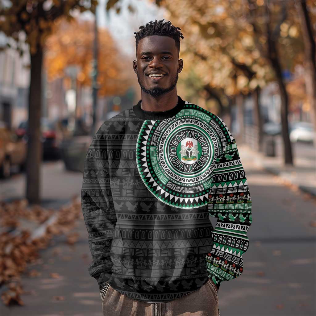 Nigeria African Tribal Pattern Sweatshirt Chest Arm Tattoo