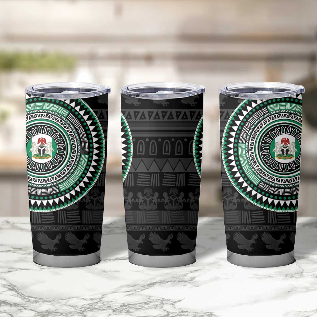 Nigeria African Tribal Pattern Tumbler Cup Chest Arm Tattoo