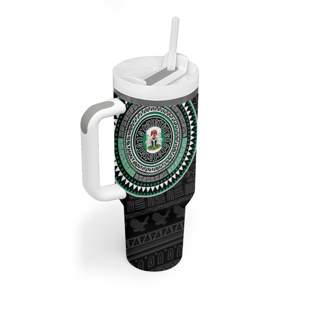 Nigeria African Tribal Pattern Tumbler With Handle Chest Arm Tattoo
