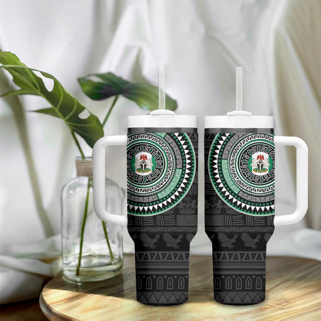 Nigeria African Tribal Pattern Tumbler With Handle Chest Arm Tattoo