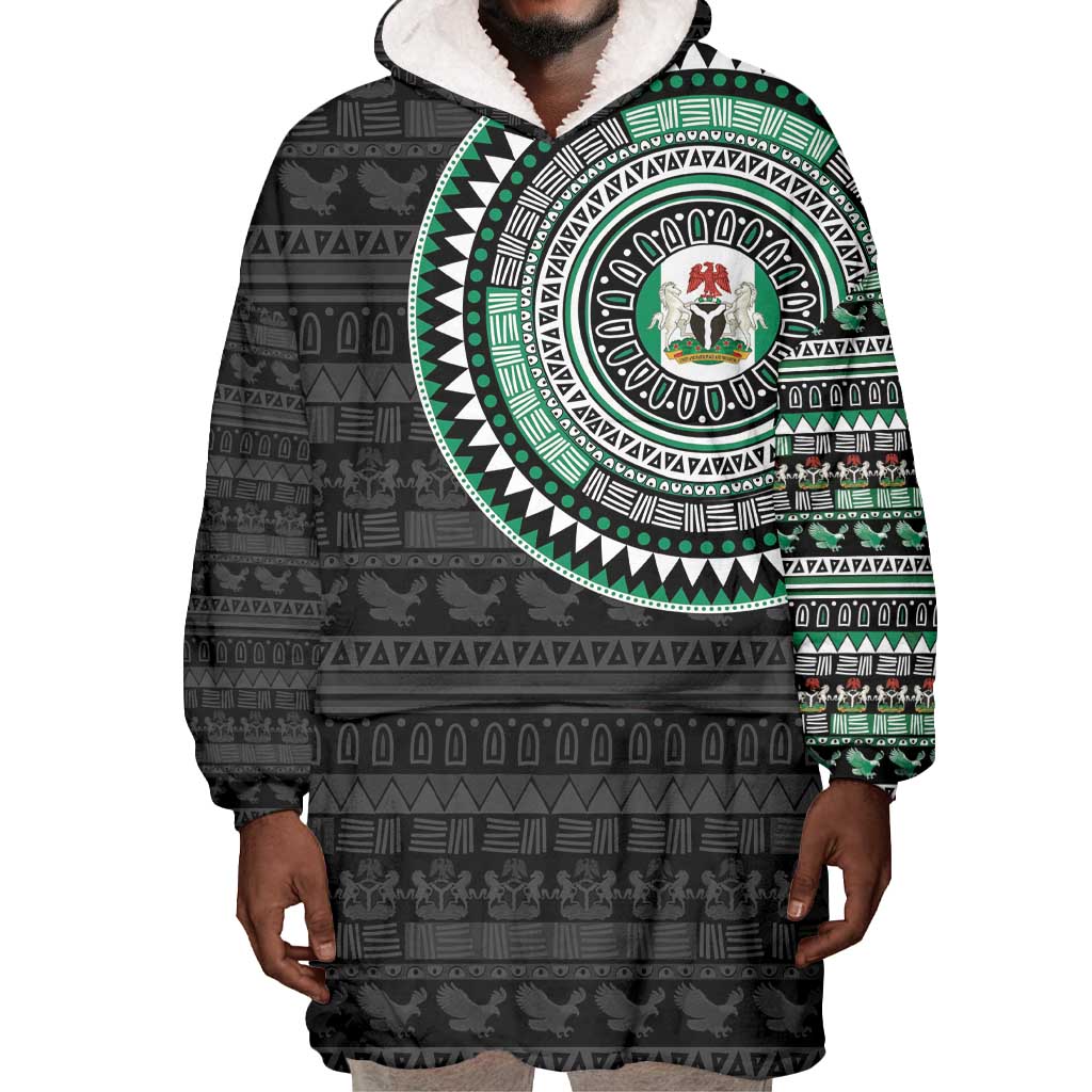 Nigeria African Tribal Pattern Wearable Blanket Hoodie Chest Arm Tattoo