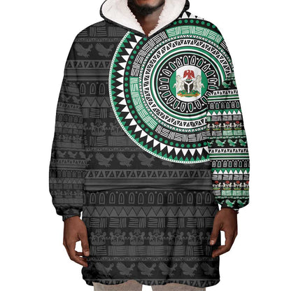 Nigeria African Tribal Pattern Wearable Blanket Hoodie Chest Arm Tattoo