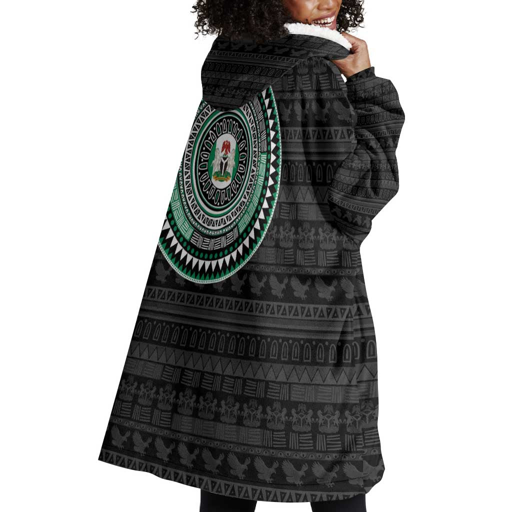 Nigeria African Tribal Pattern Wearable Blanket Hoodie Chest Arm Tattoo