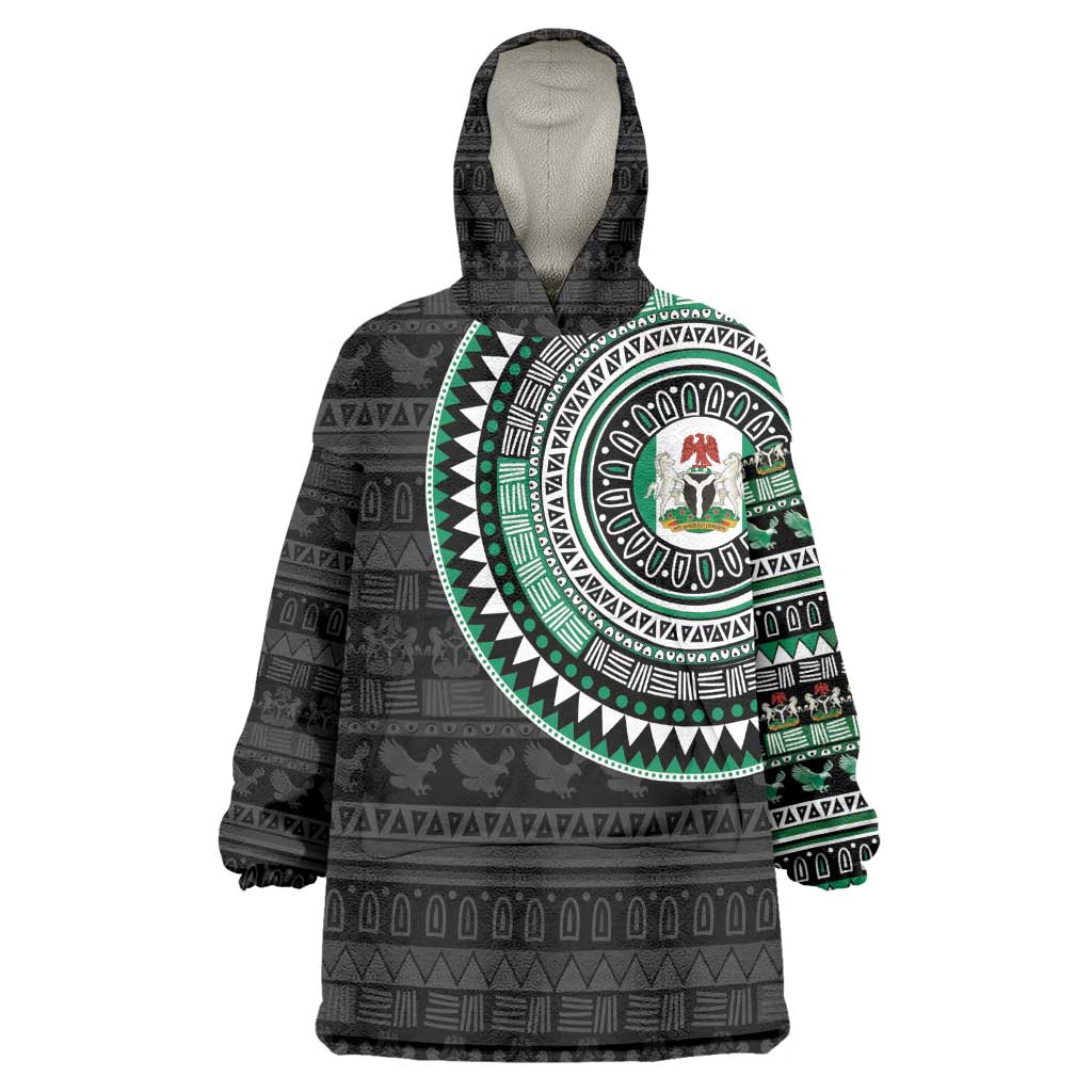 Nigeria African Tribal Pattern Wearable Blanket Hoodie Chest Arm Tattoo