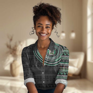 Nigeria African Tribal Pattern Women Casual Shirt Chest Arm Tattoo