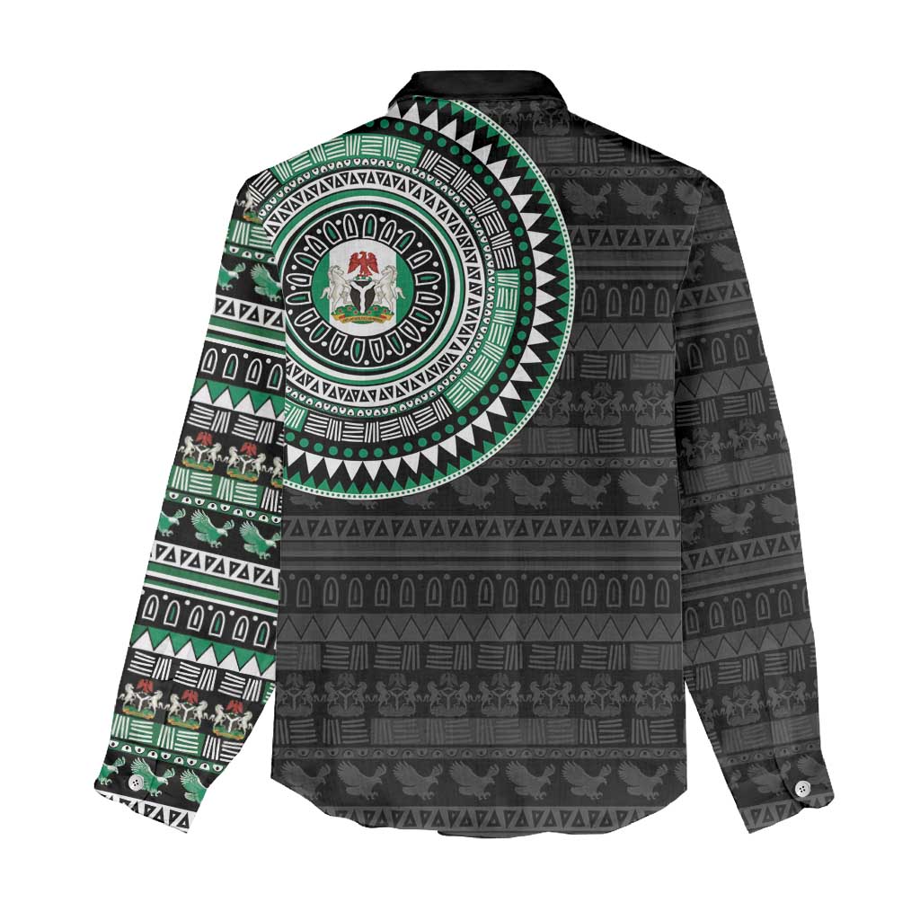 Nigeria African Tribal Pattern Women Casual Shirt Chest Arm Tattoo