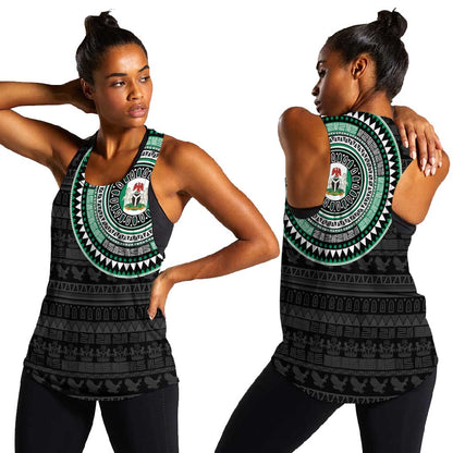 Nigeria African Tribal Pattern Women Racerback Tank Chest Arm Tattoo