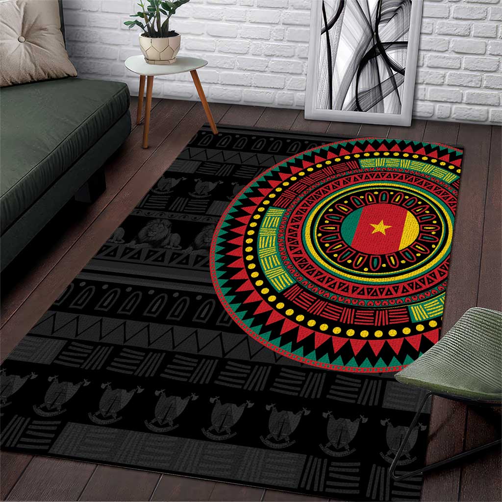 Cameroon African Tribal Pattern Area Rug Chest Arm Tattoo