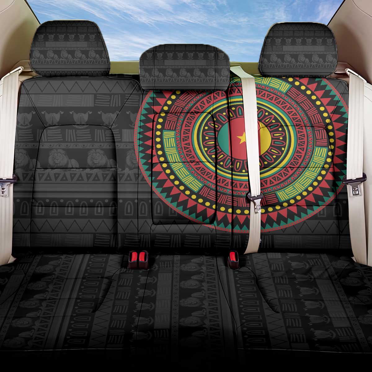 Cameroon African Tribal Pattern Back Car Seat Cover Chest Arm Tattoo