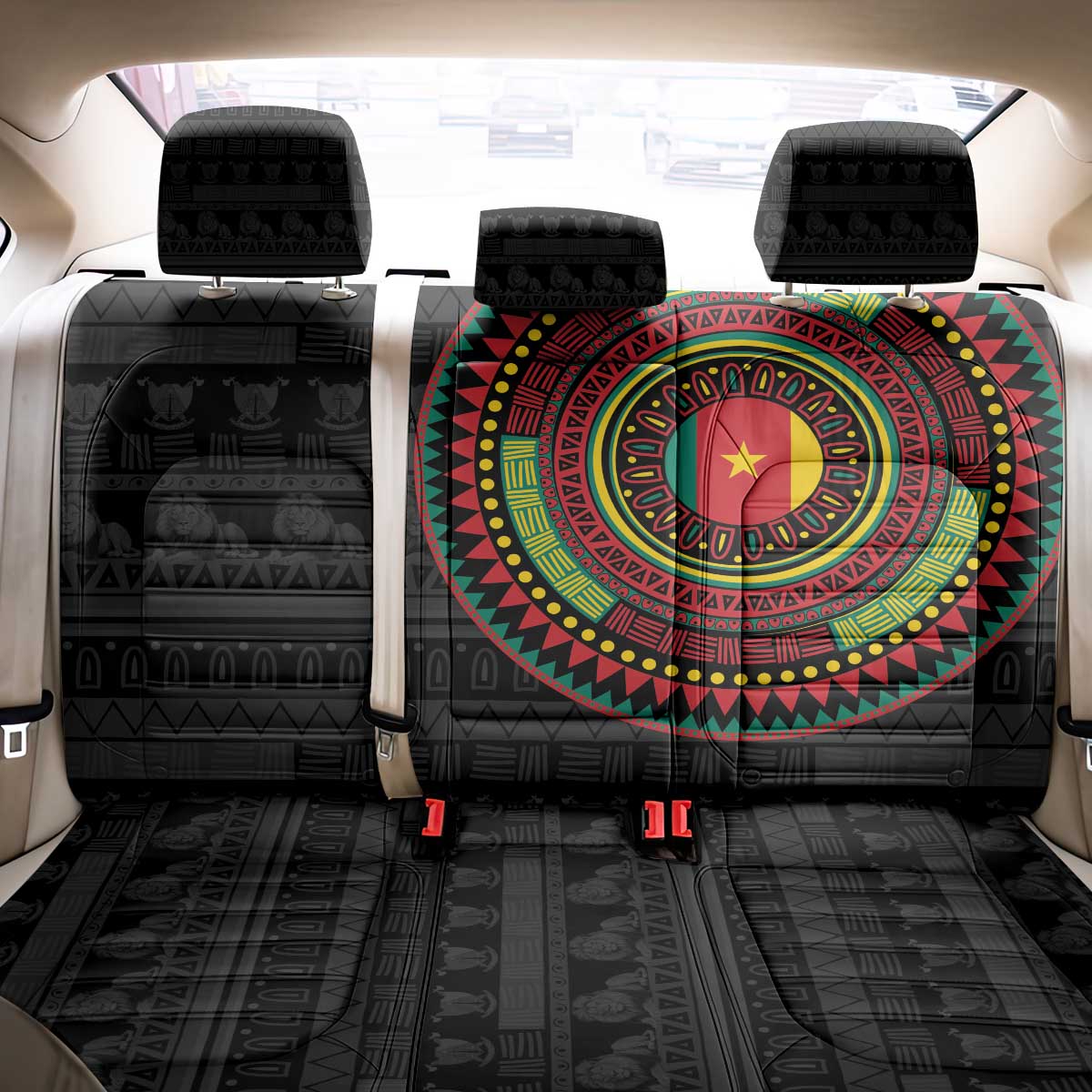 Cameroon African Tribal Pattern Back Car Seat Cover Chest Arm Tattoo