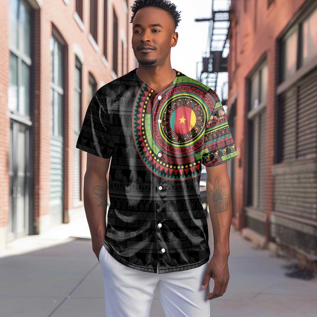 Cameroon African Tribal Pattern Baseball Jersey Chest Arm Tattoo