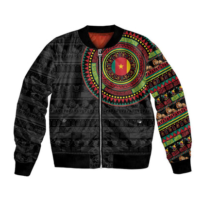 Cameroon African Tribal Pattern Bomber Jacket Chest Arm Tattoo