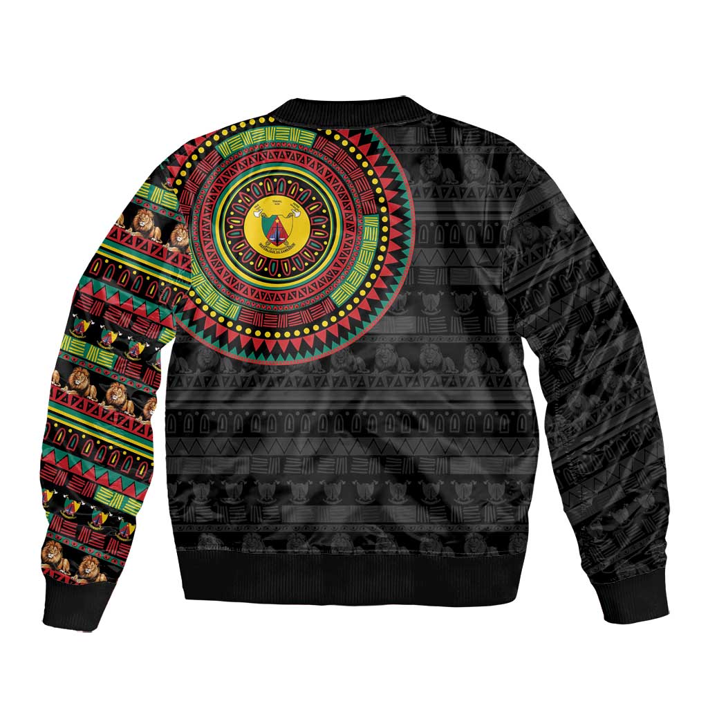Cameroon African Tribal Pattern Bomber Jacket Chest Arm Tattoo