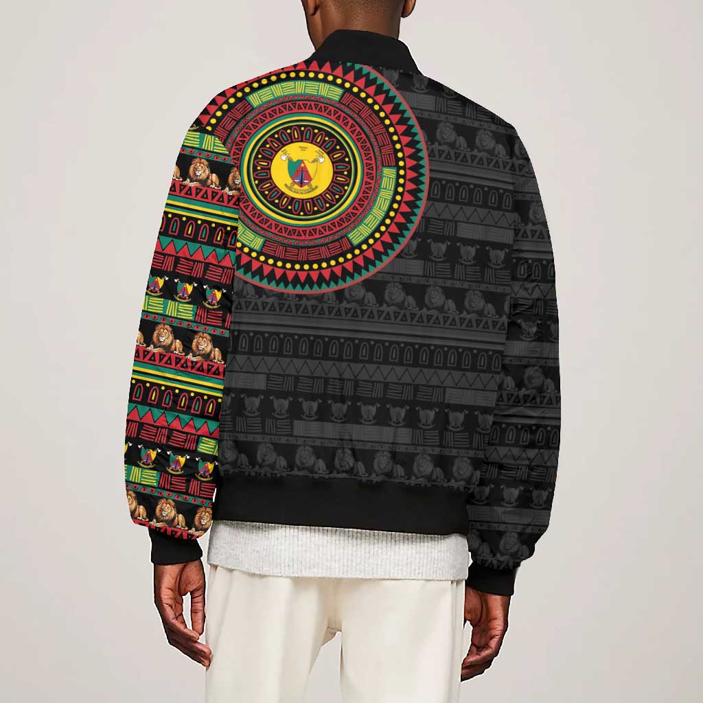 Cameroon African Tribal Pattern Bomber Jacket Chest Arm Tattoo