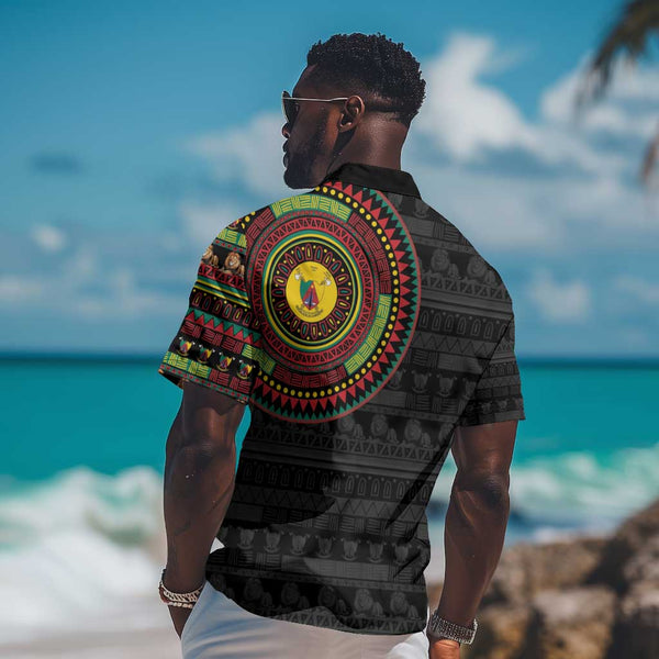 Central African Republic Hawaiian Shirt Red Blue Green Tribal Design TS04 main image 0