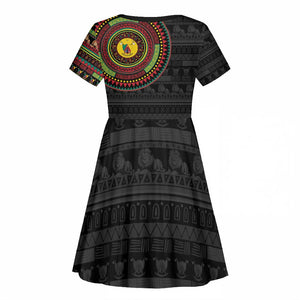Cameroon African Tribal Pattern Kid Short Sleeve Dress Chest Arm Tattoo