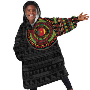 Cameroon African Tribal Pattern Kid Wearable Blanket Hoodie Chest Arm Tattoo