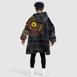 Cameroon African Tribal Pattern Kid Wearable Blanket Hoodie Chest Arm Tattoo