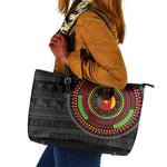 Cameroon African Tribal Pattern Leather Tote Bag Chest Arm Tattoo