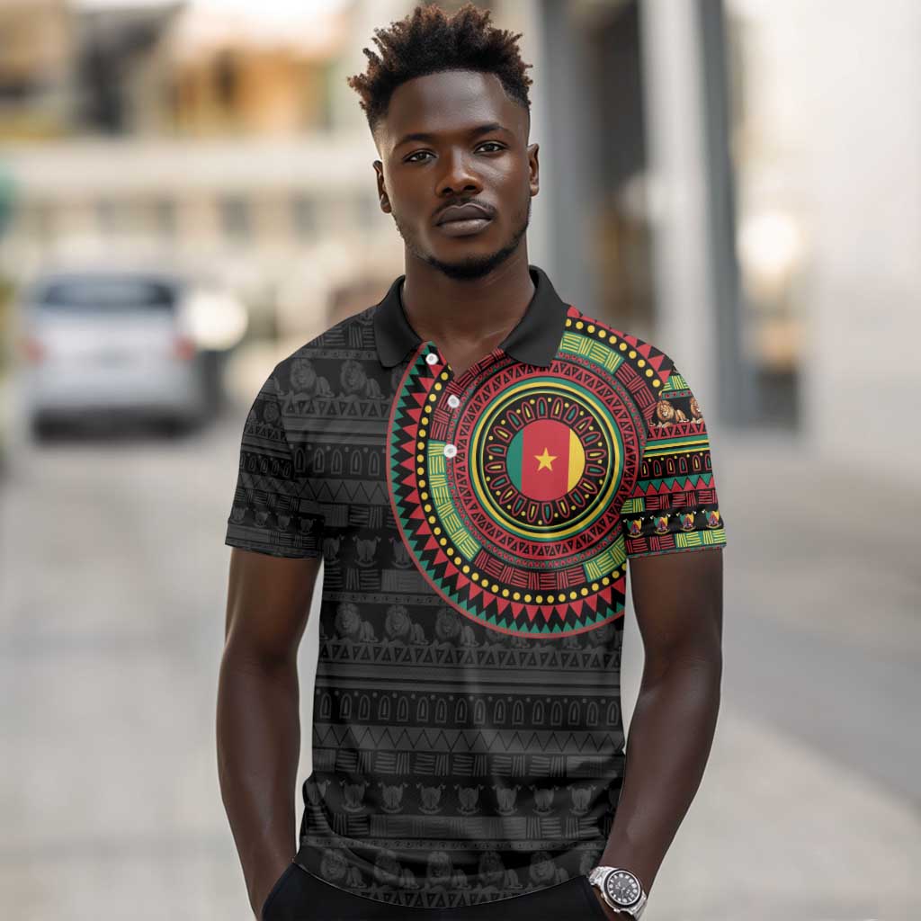 Cameroon African Tribal Pattern Polo Shirt Chest Arm Tattoo