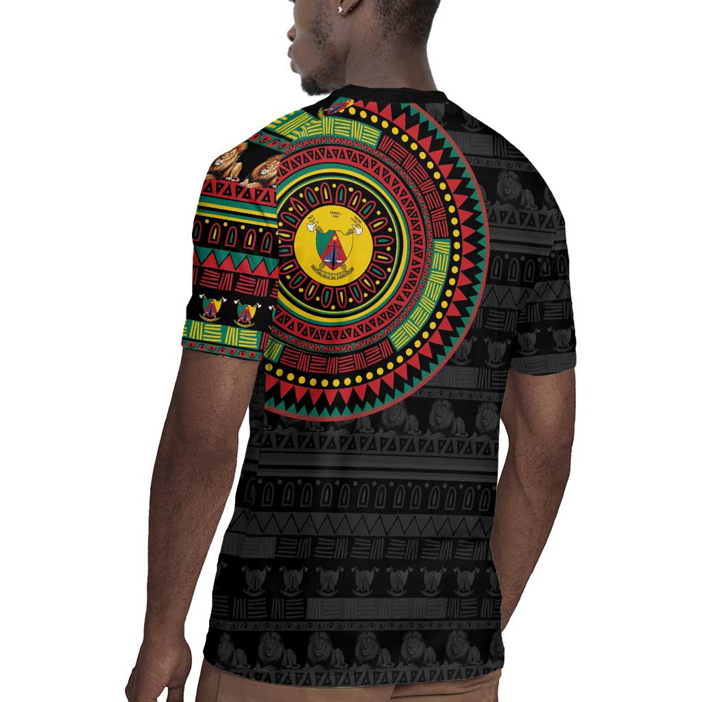 Cameroon African Tribal Pattern Rugby Jersey Chest Arm Tattoo